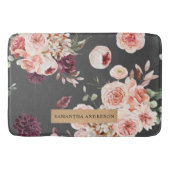 Moderne pastbloemen en kraft Black Badmat (Voorkant)