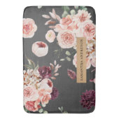 Moderne pastbloemen en kraft Black Badmat (Voorkant Verticaal)