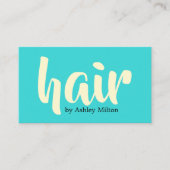 Moderne pasteelblauw, geel haartje visitekaartje (Voorkant)