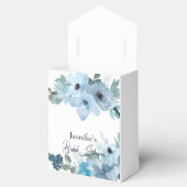 Moderne pasteelblauwe Rozen Bedankdoosjes (Geopend)