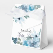 Moderne pasteelblauwe Rozen Bedankdoosjes (Voorkant Zijde)