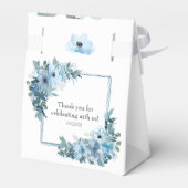 Moderne pasteelblauwe Rozen Bedankdoosjes (Achterkant)