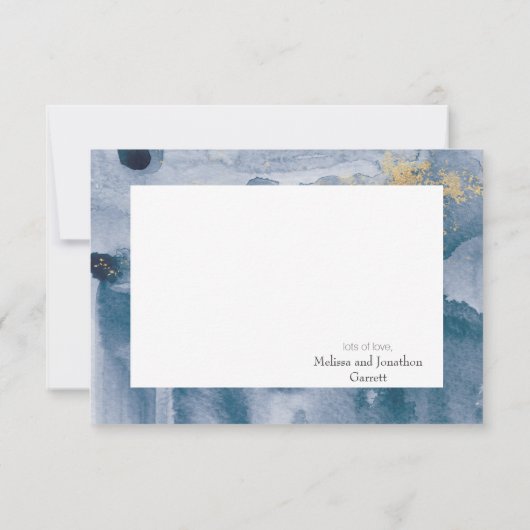 Moderne pasteelblauwe Rozen Bedankkaart (Achterkant)