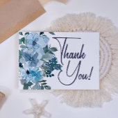 Moderne pasteelblauwe Rozen Bedankkaart