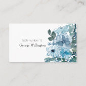 Moderne pasteelblauwe Rozen bruiloft Plaatskaartje (Voorkant)