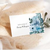 Moderne pasteelblauwe Rozen bruiloft Plaatskaartje