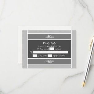 Moderne pasteelblok - Siver Grey - Weddenschap RSVP Kaartje