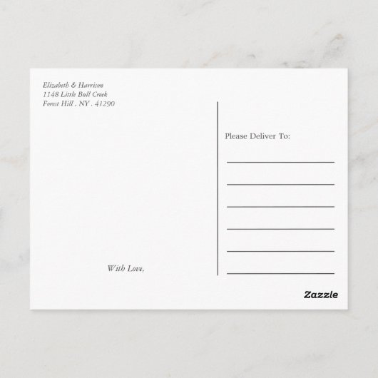 Moderne pasteelblok - Ziektegrijs - Hartelijk dank Briefkaart (Achterkant)