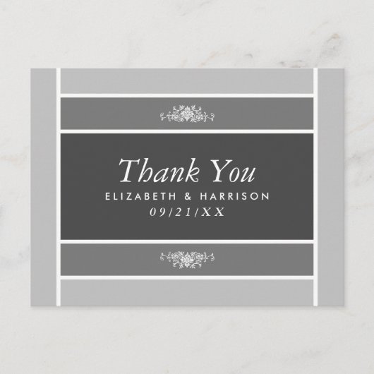 Moderne pasteelblok - Ziektegrijs - Hartelijk dank Briefkaart (Voorkant)