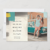 Moderne pasteelbruiloft save the date (Voorkant)