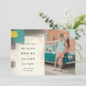 Moderne pasteelbruiloft save the date (Staand voorkant)