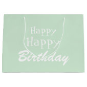 Moderne pasteelgroene Happy Birthday Grote Gift Ba Groot Cadeauzakje (Voorkant)