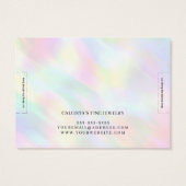 Moderne pasteelholografische regenboogbundelweerga visitekaartje (Achterkant)
