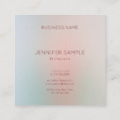 Moderne pasteelkleuren Eenvoudige Sjabloon voor on Vierkante Visitekaartje (Achterkant)