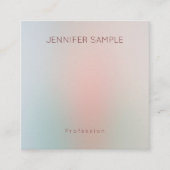 Moderne pasteelkleuren Eenvoudige Sjabloon voor on Vierkante Visitekaartje (Voorkant)
