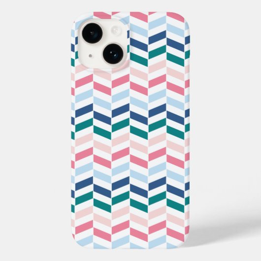 Moderne pasteelkleuren Geometric Chevron Monogram Case-Mate iPhone Case (Achterkant)