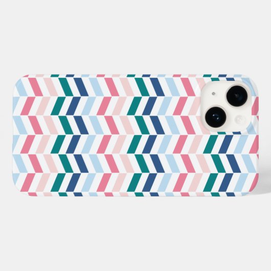 Moderne pasteelkleuren Geometric Chevron Monogram Case-Mate iPhone Case (Achterkant (horizontaal))