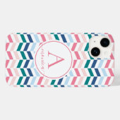 Moderne pasteelkleuren Geometrische Chevron Monogr Case-Mate iPhone Case (Achterkant (horizontaal))