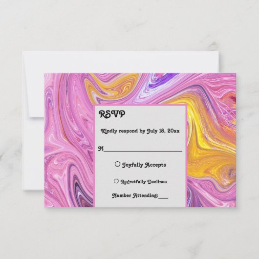 Moderne pasteelkleurige galaxy Abstracte bruiloft RSVP Kaartje (Voorkant)