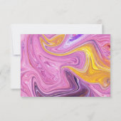 Moderne pasteelkleurige galaxy Abstracte bruiloft RSVP Kaartje (Achterkant)