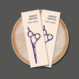 Moderne pasteelkleurige schaar Hairdresser Mini Visitekaartje