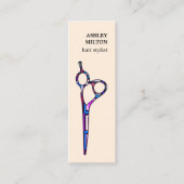 Moderne pasteelkleurige schaar Hairdresser Mini Visitekaartje (Voorkant)