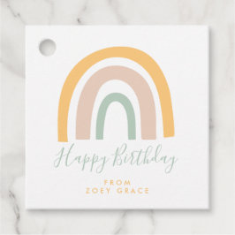 Moderne pasteelregenboogdag Gift Bedankjes Labels