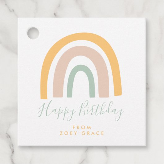 Moderne pasteelregenboogdag Gift Bedankjes Labels (Voorkant)