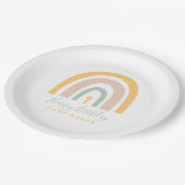 Moderne pasteelregenboogdag papieren bordje (Gekanteld)