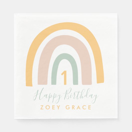 Moderne pasteelregenboogdag servet (Voorkant)