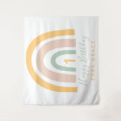 Moderne pasteelregenboogdag wandkleed (Voorkant)