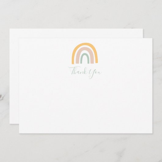 Moderne pasteelregenboogmeisjes bedankkaart (Voorkant / Achterkant)
