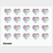 Moderne pasteelregenboogzeemeermin Unicorn Hologra Hart Sticker (Vel)