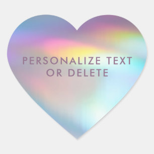 Moderne pasteelregenboogzeemeermin Unicorn Hologra Hart Sticker