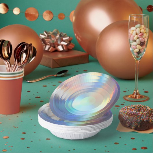 Moderne pasteelregenboogzeemeermin Unicorn Hologra Papieren Kommen (Multi)