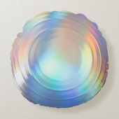 Moderne pasteelregenboogzeemeermin Unicorn Hologra Rond Kussen (Voorkant)