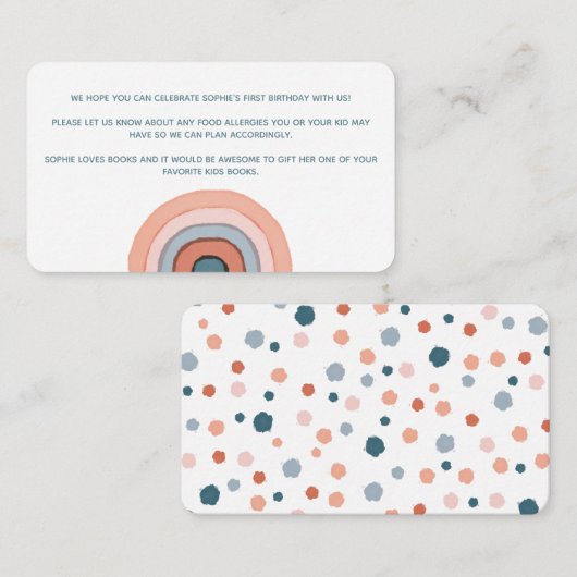 Moderne pasteelse Waterverf regenboogdag — Gegeven Informatiekaartje (Voorkant / Achterkant)