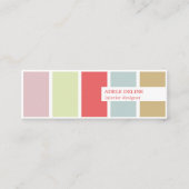 Moderne pasteelstrip interieure ontwerper mini visitekaartje (Voorkant)