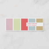 Moderne pasteelstrip interieure ontwerper mini visitekaartje (Voorkant)