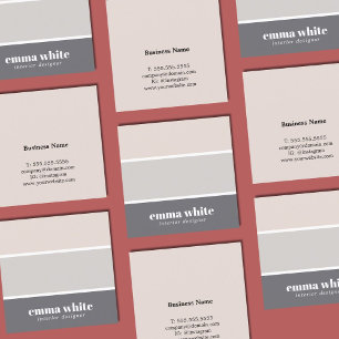 Moderne pasteelstrip interieure ontwerper vierkante visitekaartje