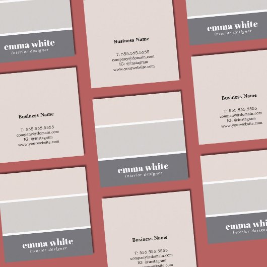Moderne pasteelstrip interieure ontwerper vierkante visitekaartje