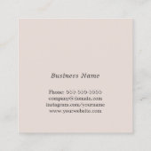 Moderne pasteelstrip interieure ontwerper vierkante visitekaartje (Achterkant)