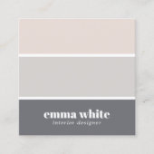Moderne pasteelstrip interieure ontwerper vierkante visitekaartje (Voorkant)