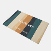 Moderne pasteelstripes - Aangepaste naam Deurmat (Schuin)