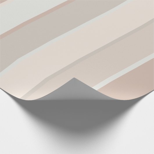 Moderne pasteelstrips Blush Taupe beige Cadeaupapier (Hoek)