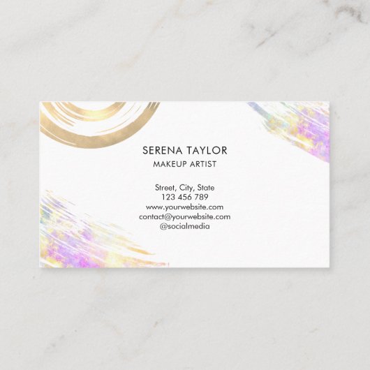Moderne pastei Faux Opal Stone Professional Elegan Visitekaartje (Achterkant)