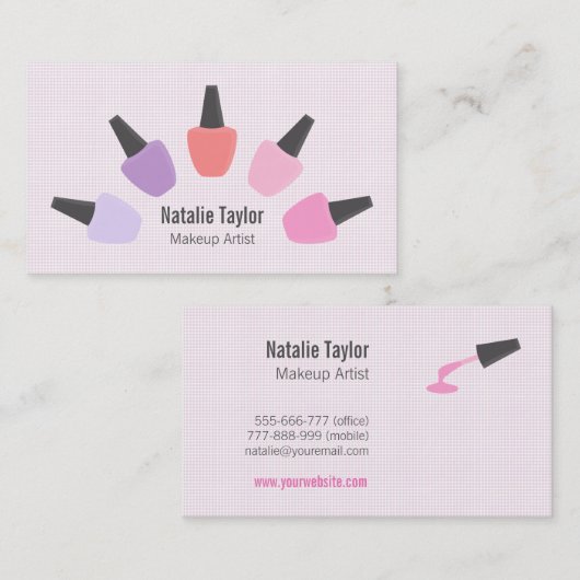 Moderne pastei Nail Poolse artistieke makreel Visitekaartje (Voorkant / Achterkant)