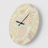 Moderne Pastel Abstract Geometrisch Patroon Grote Klok (Hoek)