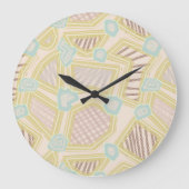 Moderne Pastel Abstract Geometrisch Patroon Grote Klok (Voorkant)