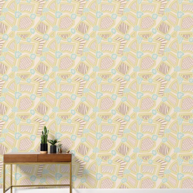 Moderne Pastel Abstracte Geometrische Patroon Beha Behang (Hal)